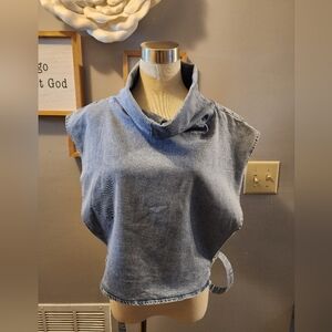 Chic Denim Blue Women's Blouse